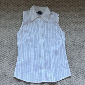 Ann Taylor White Sleeveless Button-Down Shirt BNWT (Not Loft their cheaper line)
